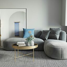 Rackhams Isolde Three Seater Corner, Four Seater Corner Sofa, Grey Velvet - Right Hand Facing - Four  Seater Corner 340cm - thumbnail 6