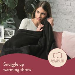 Rackhams SnuggleUp Warming Throw-Black 120X160cm - thumbnail 5