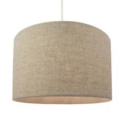 "Rackhams Contemporary and Stylish Natural Linen 14"" Lamp Shade in Oatmeal - 35cm Diameter" - thumbnail 2