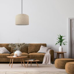"Rackhams Contemporary and Stylish Natural Linen 14"" Lamp Shade in Oatmeal - 35cm Diameter" - thumbnail 5
