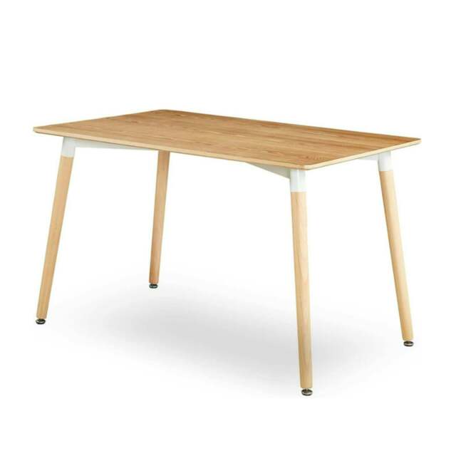 Rackhams Halo Dining Table for 4 or 6 Seating - Single White Table, Modern Design - Wood - Oak - 120