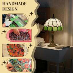 Rackhams Tiffany-Style Table Lamp for Bedroom, Bulb not Included - Bulb not included - Stained glass, Zinc alloy - Table Lamp - thumbnail 4