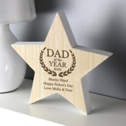 Rackhams Personalised Dad of the Year Wooden Star Ornament - thumbnail 4