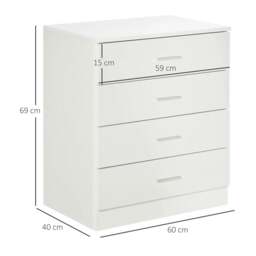 Rackhams Chest of Drawers, 4 Drawers Storage Cabinet with Metal Rails, Anti-Tip for Playroom, Nursery Room, Hallway, etc - thumbnail 3