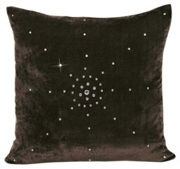 Rackhams Luxury Soft Velvet Stud Gem Detail Cushion - 56cm x 56cm - Chocolate