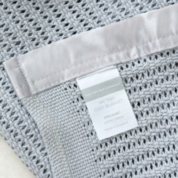 Rackhams Luxury Organic Baby Blanket with Satin Edging – Grey & Grey - Grey & Grey Satin - thumbnail 5