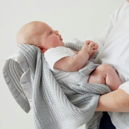 Rackhams Luxury Organic Baby Blanket with Satin Edging – Grey & Grey - Grey & Grey Satin - thumbnail 3