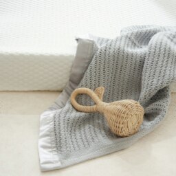 Rackhams Luxury Organic Baby Blanket with Satin Edging – Grey & Grey - Grey & Grey Satin - thumbnail 2