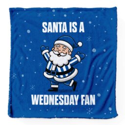 Rackhams Santa is a Wednesday Football Fan - Luxury Fleece Blanket 150cm X 150cm