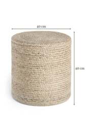 Rackhams Jutta Natural Jute Beige Pouffe - 40X40X40 cm - thumbnail 4