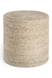 Rackhams Jutta Natural Jute Beige Pouffe - 40X40X40 cm - thumbnail 1