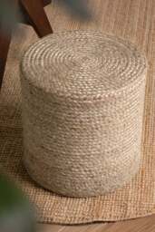 Rackhams Jutta Natural Jute Beige Pouffe - 40X40X40 cm - thumbnail 6