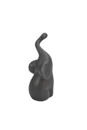 Rackhams Set of 2 Ceramic Couple Elephant Statue Figurine Ornaments - Grey - thumbnail 4