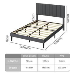 Rackhams Bed Frame Small Double King  Linen Fabric Upholstered Soft Foam Headboard - Double - thumbnail 5