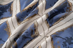 Rackhams Luxury Diamond Jacquard Metallic Fully Lined Ring Top Curtains - Blue - 168cm width x 137cm drop - thumbnail 6