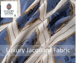Rackhams Luxury Diamond Jacquard Metallic Fully Lined Ring Top Curtains - Blue - 168cm width x 137cm drop - thumbnail 2
