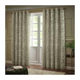 Rackhams Jacquard Bamboo Print Eyelet Curtains - Champagne - 117cm x 183cm - Champagne - 100% Polyester - thumbnail 2