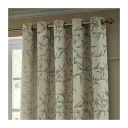 Rackhams Jacquard Bamboo Print Eyelet Curtains - Champagne - 117cm x 183cm - Champagne - 100% Polyester - thumbnail 3