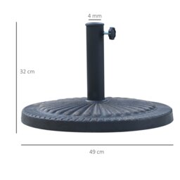 Rackhams 14kg Garden Parasol Base, Round Resin Sun Umbrella Base, Outdoor Umbrella Stand for 38mm or 48mm Outdoor Umbrella Poles, Bronze Tone - thumbnail 6
