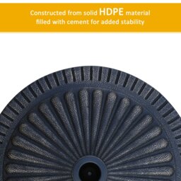 Rackhams 14kg Garden Parasol Base, Round Resin Sun Umbrella Base, Outdoor Umbrella Stand for 38mm or 48mm Outdoor Umbrella Poles, Bronze Tone - thumbnail 5
