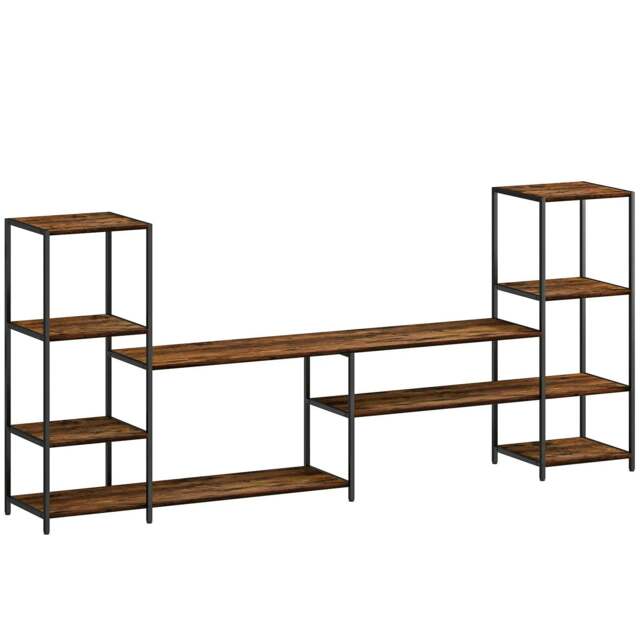 Rackhams TV Unit for TVs up to 60 Inches, Industrial TV Stand with Storage Shelves, Entertainment Centre for Living Room, Bedroom