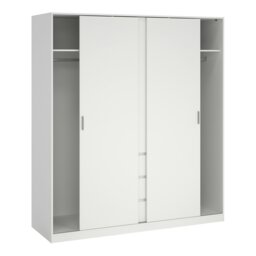 Rackhams Naia Wardrobe with 2 sliding Doors + 1 Door + 3 drawers in White - White - Malemine - 1 - thumbnail 4