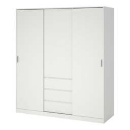 Rackhams Naia Wardrobe with 2 sliding Doors + 1 Door + 3 drawers in White - White - Malemine - 1 - thumbnail 3
