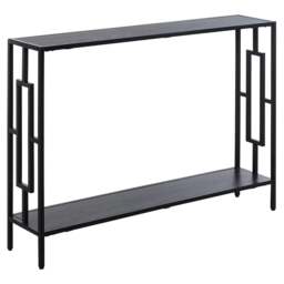 Rackhams Industrial Console Table with Storage Shelf, Narrow Hallway Dressing Desk with Metal Frame for Living Room, Bedroom, Grey and Black - Grey - thumbnail 1