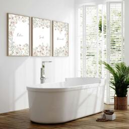 Rackhams Bathroom Decor On Wall - Set of 3 wall art prints - 16 x 22 inches / 40.65 cm x 56 cm - Polyester Canvas 260 gsm - Canvas wrapped - thumbnail 2