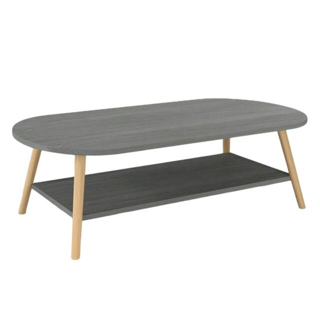 Rackhams Grey Modern Double-Layer Coffee Table Space-Saving Living Room Side Table Easy to Assemble - 1 - Wood - GREY - image 1