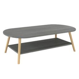 Rackhams Grey Modern Double-Layer Coffee Table Space-Saving Living Room Side Table Easy to Assemble - 1 - Wood - GREY - thumbnail 1