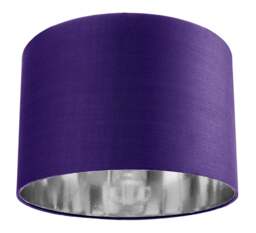 "Rackhams Contemporary Purple Cotton 12"" Table/Pendant Lamp Shade with Shiny Silver Inner"