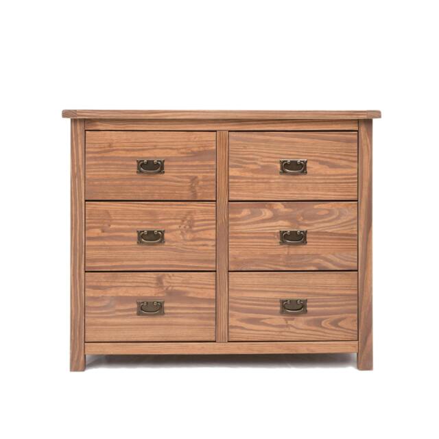 Rackhams Padua 6 Drawer Chest of Drawers Bras Drop Handle - Brown - image 1