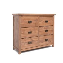 Rackhams Padua 6 Drawer Chest of Drawers Bras Drop Handle - Brown - thumbnail 2