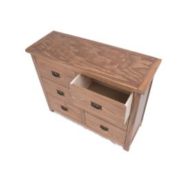Rackhams Padua 6 Drawer Chest of Drawers Bras Drop Handle - Brown - thumbnail 4