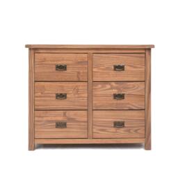 Rackhams Padua 6 Drawer Chest of Drawers Bras Drop Handle - Brown