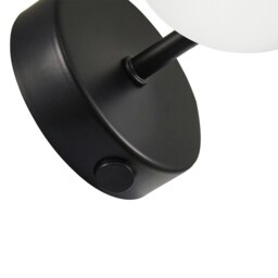 Rackhams Contemporary Chic Matte Black Wall Light with Opal White Globe Glass Shade - thumbnail 5