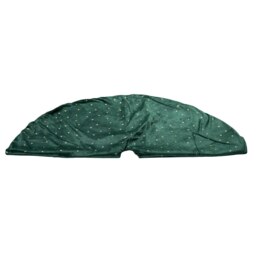 Rackhams 1.2m Soft Dark Green Velour Christmas Tree Skirt with Gold Star Print - thumbnail 6