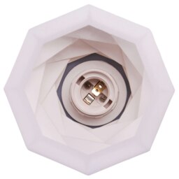 Rackhams Modern Unique Matte Black Table Lamp with Foldable White Geometric Shade - thumbnail 3