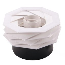 Rackhams Modern Unique Matte Black Table Lamp with Foldable White Geometric Shade - thumbnail 4