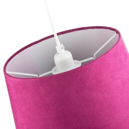 Rackhams Hot Pink Velvet Fabric 12 Inch Drum Lamp Shade with White Cotton Inner - thumbnail 5