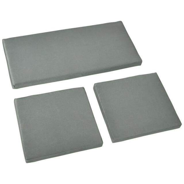 Rackhams Outdoor Seat Cushion Pads for Rattan Furniture, 3 PCs Garden Furniture Cushions, Dark Grey - image 1