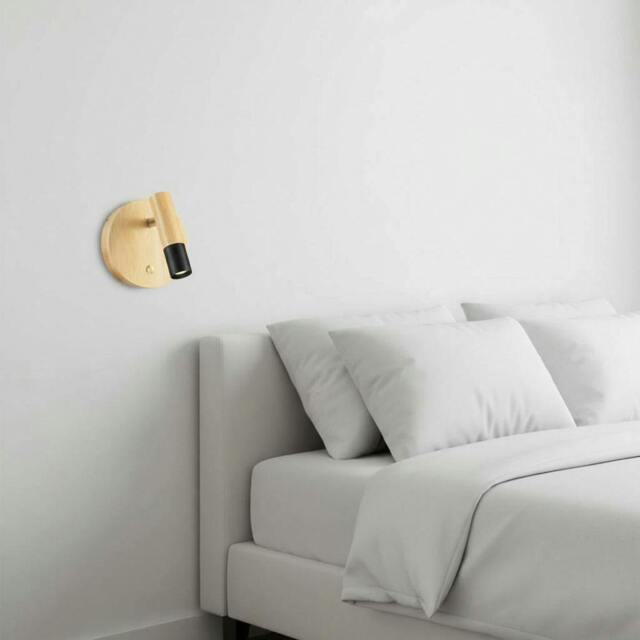 Rackhams 3 Watt LED Adjustable Wooden Reading Lamp - Black Finish - image 1