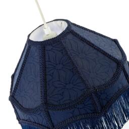 Rackhams Classic Victorian Style Empire Pendant Shade in Midnight Blue Fabric - thumbnail 3