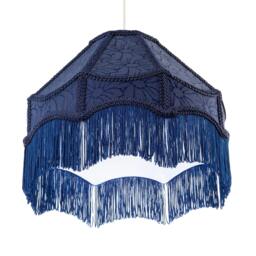 Rackhams Classic Victorian Style Empire Pendant Shade in Midnight Blue Fabric - thumbnail 5