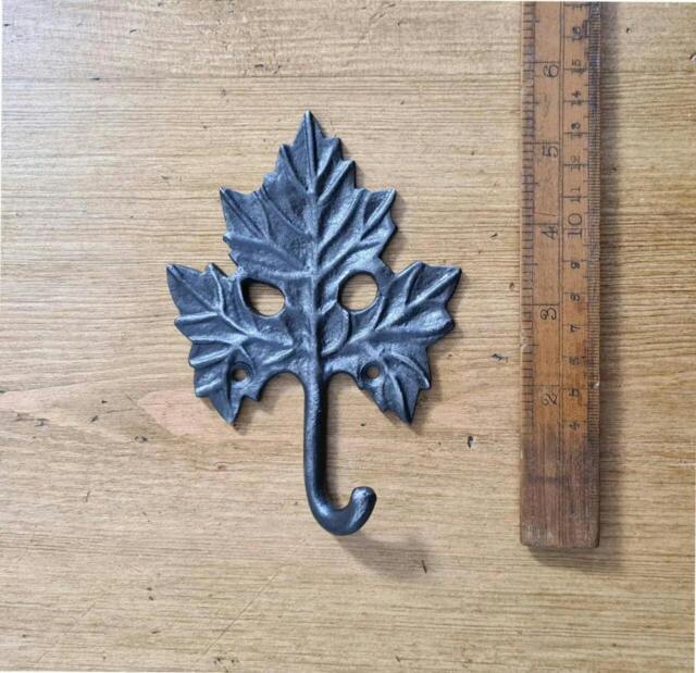 Rackhams Antique Cast Iron Maple Leaf Single Coat Hook - 135mm