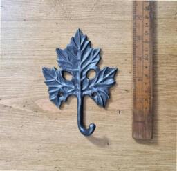 Rackhams Antique Cast Iron Maple Leaf Single Coat Hook - 135mm