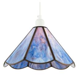 Rackhams Classic Lavender Purple Tiffany Glass Easy Fit Pendant Lighting Shade - thumbnail 2
