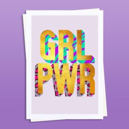 Rackhams Girl Power golden words art print - White frame - thumbnail 3