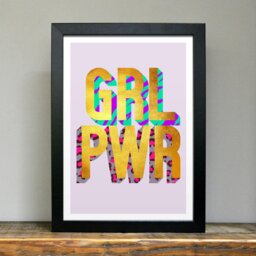 Rackhams Girl Power golden words art print - White frame - thumbnail 2